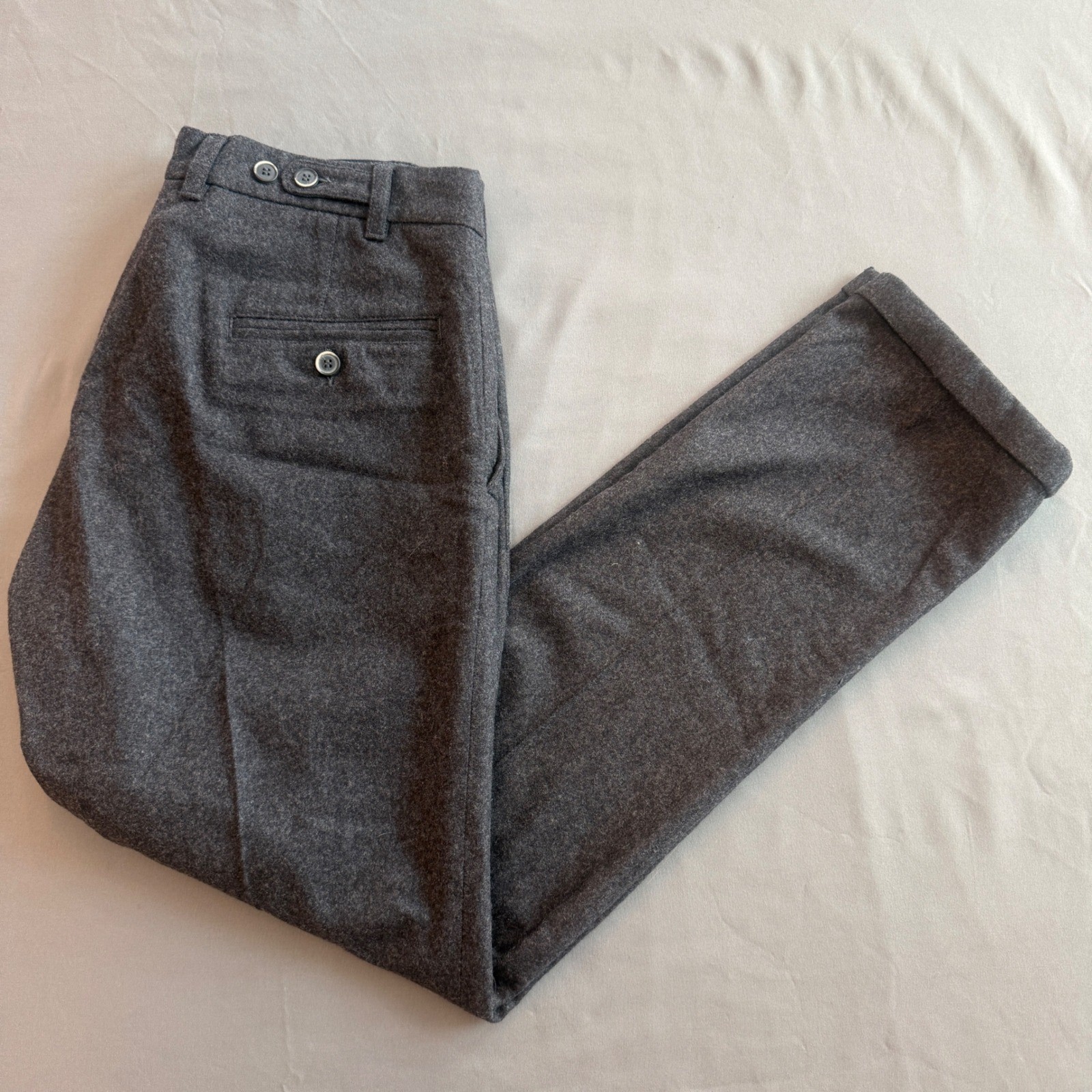 Barena Venezia Wool Trousers IT48 US34 Men's Designer Pants Charcoal Grey