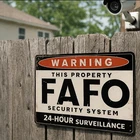 Tin Metal Signs Home Décor FAFO Security System Warning Rustic Vintage Wall Art