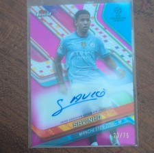 Topps Finest 2024-25 Savinho Magenta Refractor /75 Autograph Manchester City