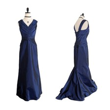Tadashi Shoji Evening Dress Prom Gown 6 Blue Silk Mermaid Guest Ball Classic