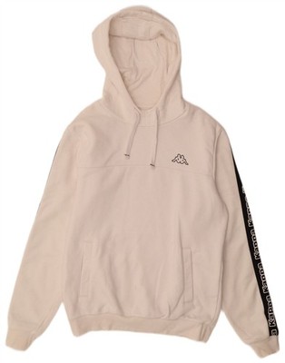 KAPPA Herren Graphic Hoodie Pullover Medium Weiß Colourblock Baumwolle AU02