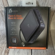 J5 Create Type-C Dock Dual 4K HDMI JCD3198 NE...