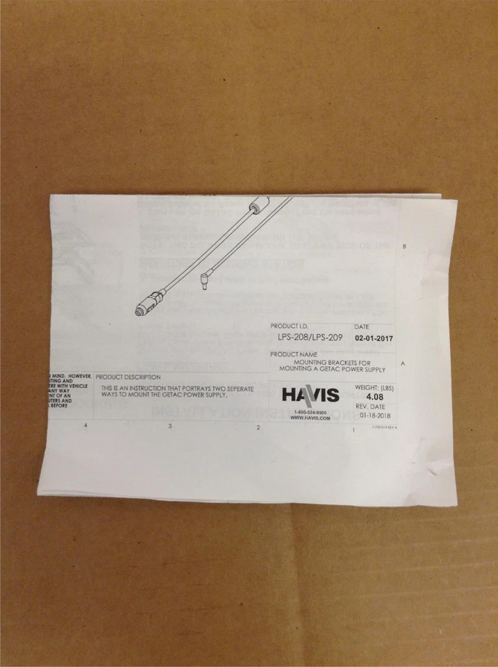 NEW Havis LPS-208 Accessory Bracket For Panel Mounting w/ Manual & Screws - Image 4 of 4