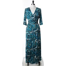 Nikki Womens S Stretch Belt Cinch Waist Sheath Dress Long Casual Blue Abstract