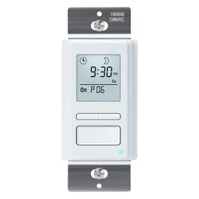 Toolhome 7 Day Programmable In-Wall Timer Switch Automatically Turns Lights a...