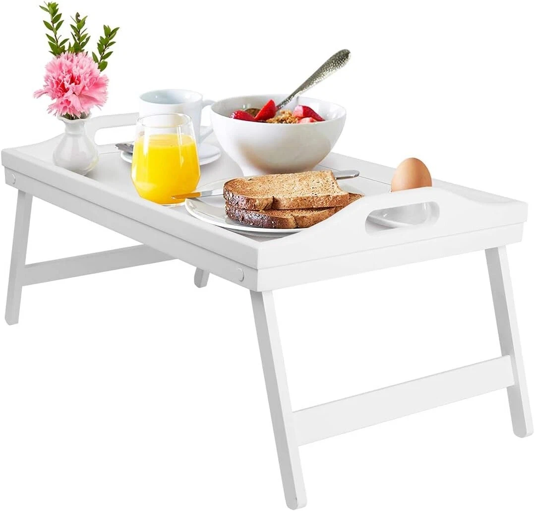 White bed tray with cheap legs