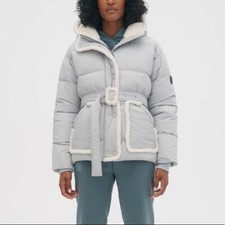 Nwt Noize Vegan Aberdeen Mid-length Puffer Winter Jacket In Sky Blue Sz Medium