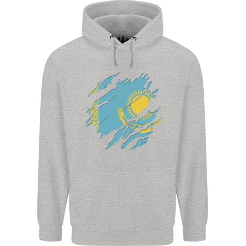 Torn Kazakhstan Flag Kazakh Day Football Childrens Kids Hoodie - Picture 56 of 88