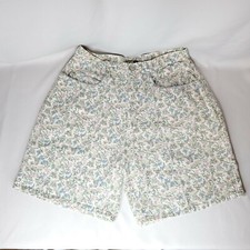 Vintage Floral High Rise Mom Shorts Sz 15/16 Denim Pink Blue Green Flowers