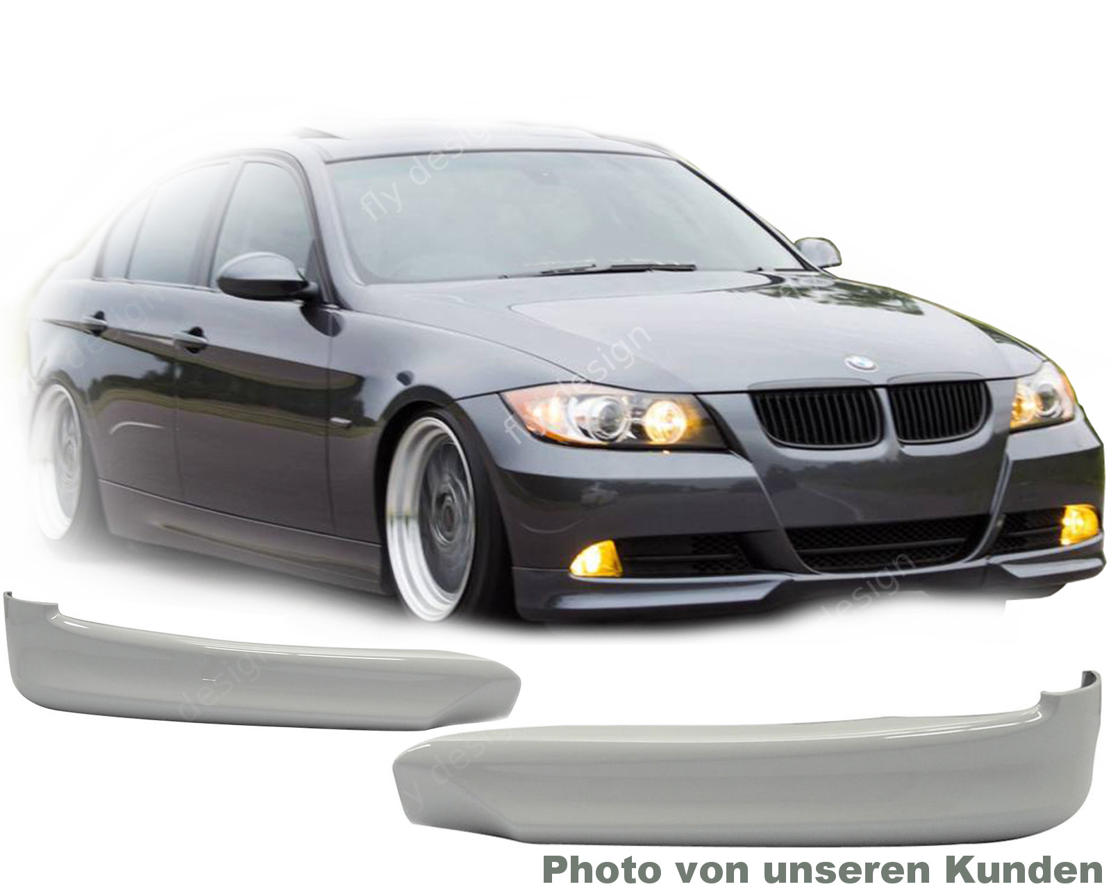 Fits for BMW e90, Facelift Front Spoiler Front Lip Splitter Flaps Flap Lacquered
