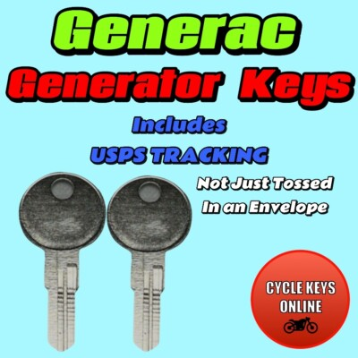 #ad Generac Generator Keys Replacement Spare Key Made Cut to Code 0G66240 $9.99