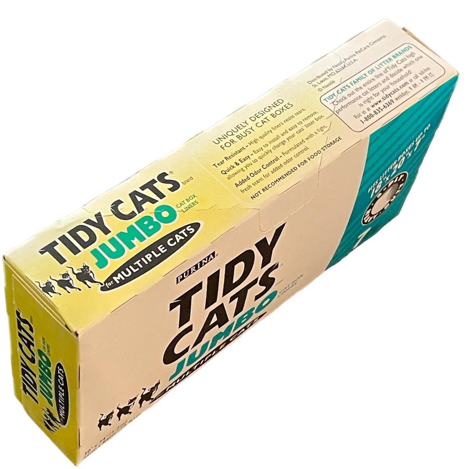 Caja de gatos ordenados Purina vintage forros jumbo 7 forros 30” X 34” NUEVA CAJA DESCOLORIDA Foto 4 de 4