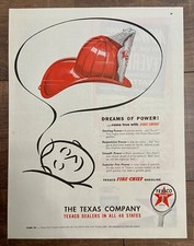 Original 1947 Texaco Ad: Fire Chief Series, Dreams of Power
