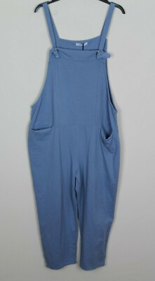 Neu italienischer Lagenlook 2 Taschen vorne zum Binden bequem Baumwolle Overall Latzhose für Damen