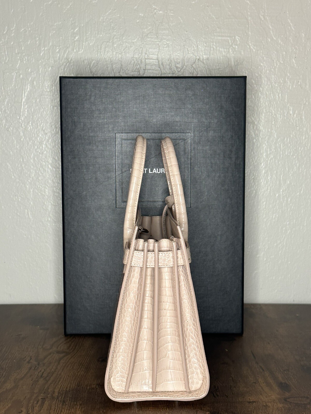 YSL Sac De Jour Baby Pink Embossed Croc eBay