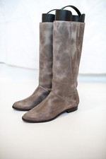 Frye Paige 77550 Gray Leather Pull On Tall Knee High Riding Boots Womens Size 7M