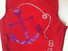 Zone BCGA Leotard Red Little Girls Size YS Blue Anchor Gymnastics Dance Theater