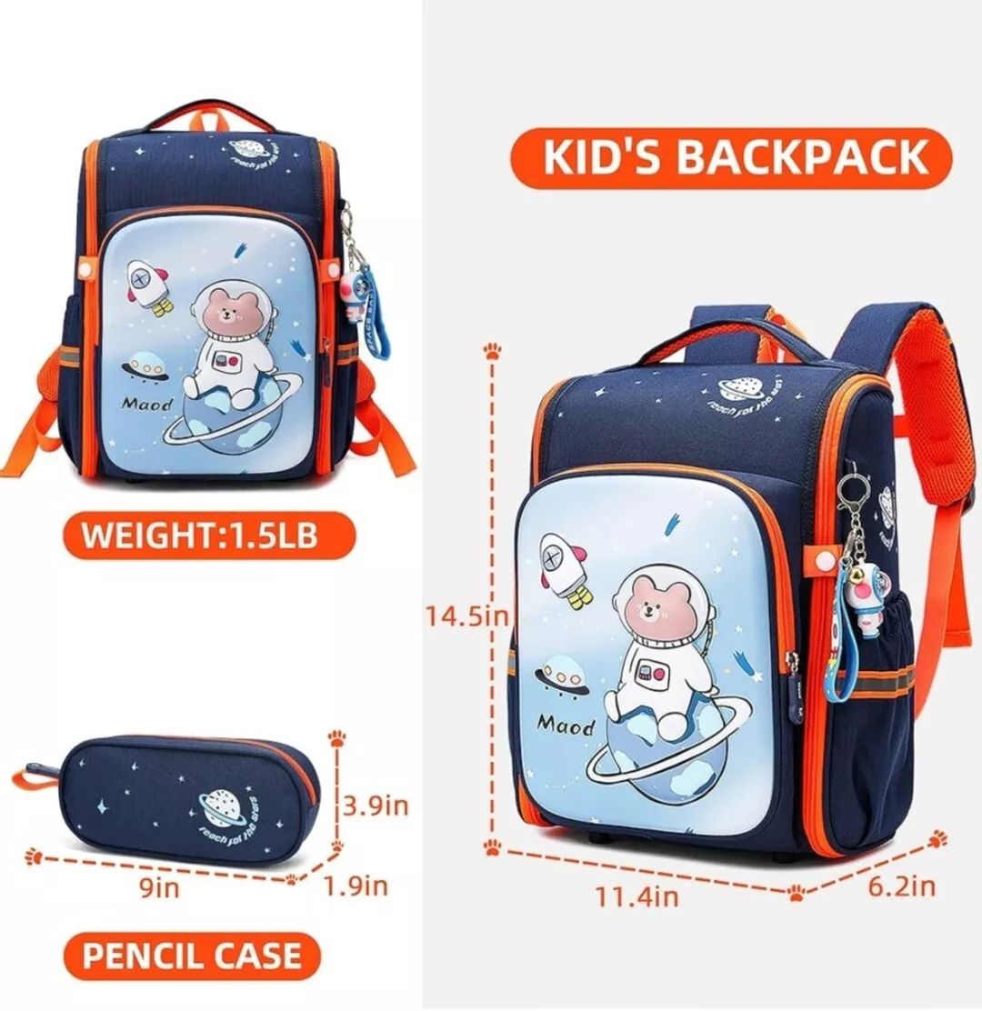 Maod Toddler Backpack for Boys Cute Kids Elementary School Backpacks Blue