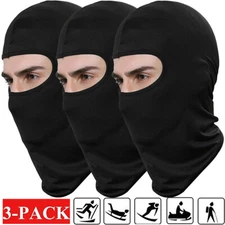 3 Pack Men Balaclava Black Face Mask Cap Lightweight Motorcycle Ski Warmer USA
