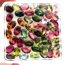 Natural Multi Tourmaline Oval Cut Loose Gemstone Lot 23 Pcs 4 6 MM 10 CT