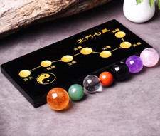 7 PC FengShui Crystal Sphere Seven-star Array Energy Meditation Ball With Ba Zi