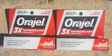 2 Orajel Extra Strength 3x Toothache Gum Medicated Gel 2 x 0.42oz EXP 1/26