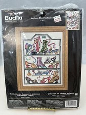 NEW Bucilla Counted Cross Stitch Kit Antique Shoe Collection 11"x14" 2000 42640