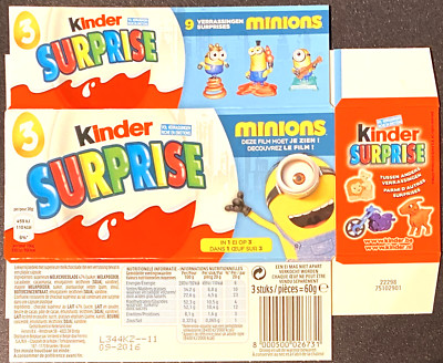 Kinder Surprise Schachtel Minions  (leer) mit MHD 2016   (O5-9-51-2)