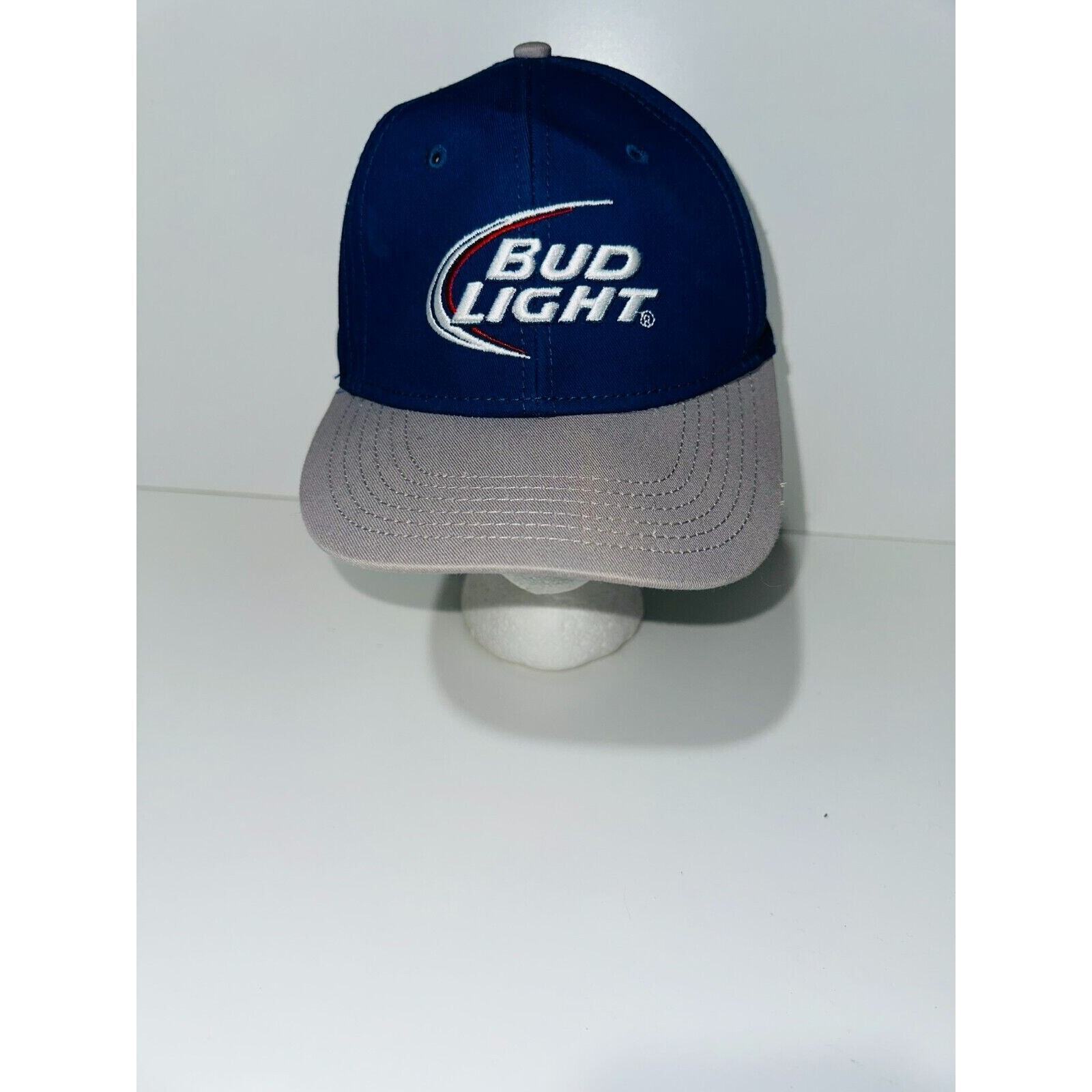 Bud Light Men's Navy/Gray Cotton Embroidered Adjustable SnapBack Baseball Hat