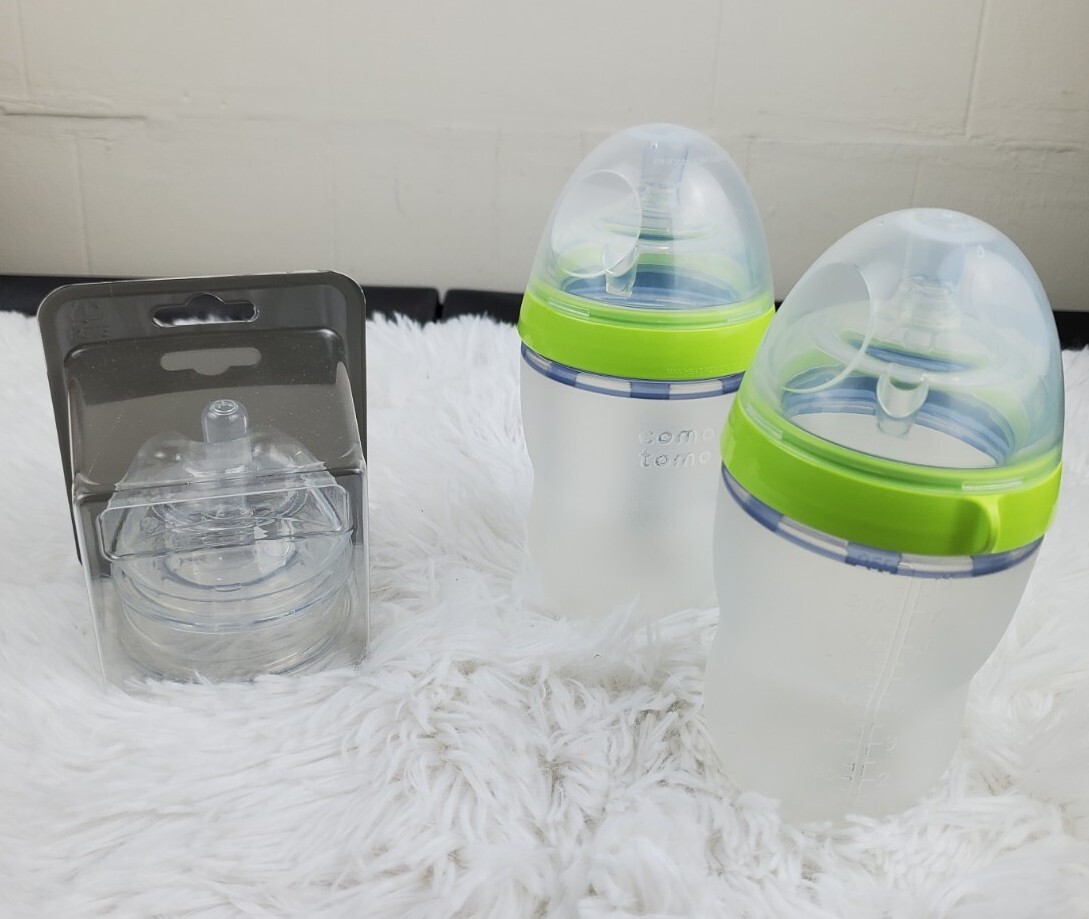 Comotomo Baby Bottle Set Oz Medium Flow Nipple Feeding BPA w/ - Main Image
