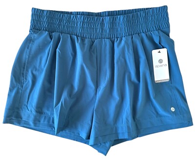 Apana Women's Active Shorts Elastic Waist w/ Pockets Size L Indian Teal