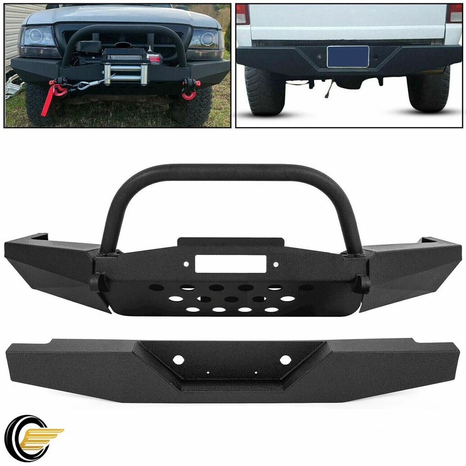 Parachoques trasero/parachoques de cabrestante delantero con barra Bull de acero para Ford Ranger 1993-2011 Foto 2 de 4