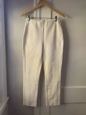 Women’s Derek Lam 10 Crosby White Elastic High Waist skinny Leg Pants Zip 6