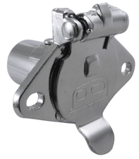 Pollak 11-410 Chrome Plated 4-Way Trailer Connector Socket  - Vehicle End