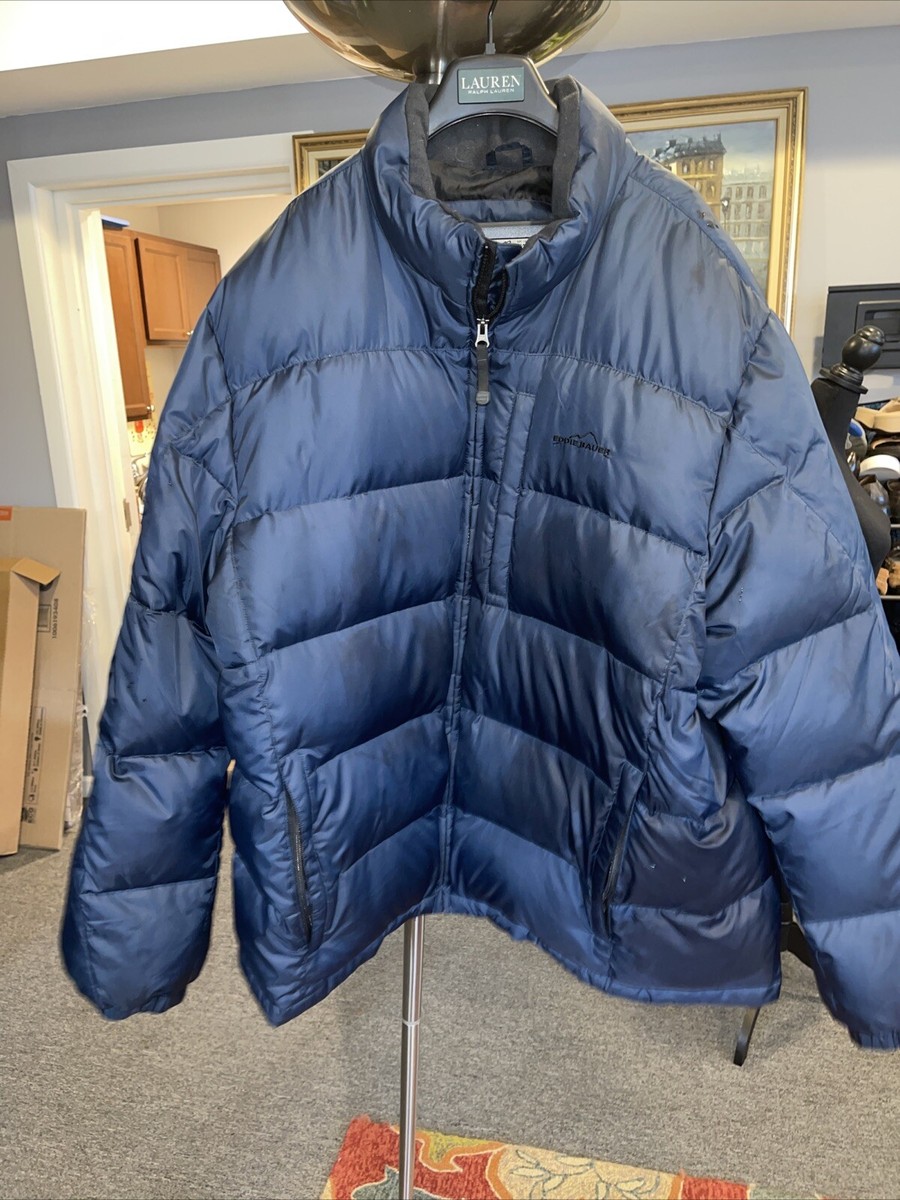Eddie Bauer Dark Navy Puffer Jacket Size XXL Unisex, Goose Down