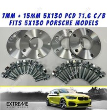 Alufelgenabstandhalter 7 mm 15 mm passt Porsche Cayman 981 987 + Schrauben 5x130 71,6