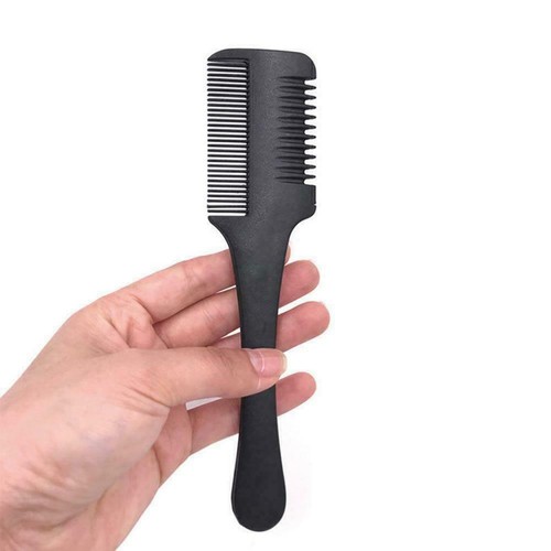 Haarkamm & Rasierkamm mit Klinge Griff Rasierschnitt Verdünnungs Kamm Werkzeug - Bild 10 von 10