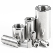 ALL THREAD SLEEVE ROD BAR STUD ROUND CONNECTOR TUBE LONG NUTS A2 STEEL, M8~M20 