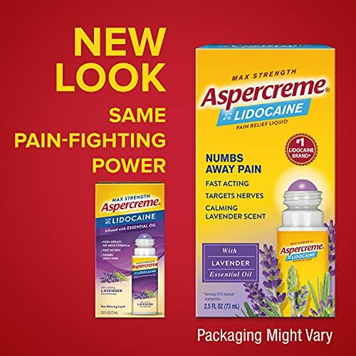 Aspercreme Essential Oils Lidocaine Pain Relief With Lavender Roll-On , 2.5 oz.