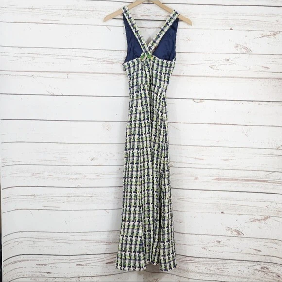 Kate Spade Abito Midi Pop Tweed Halter Nuovo Senza Senza Etichette