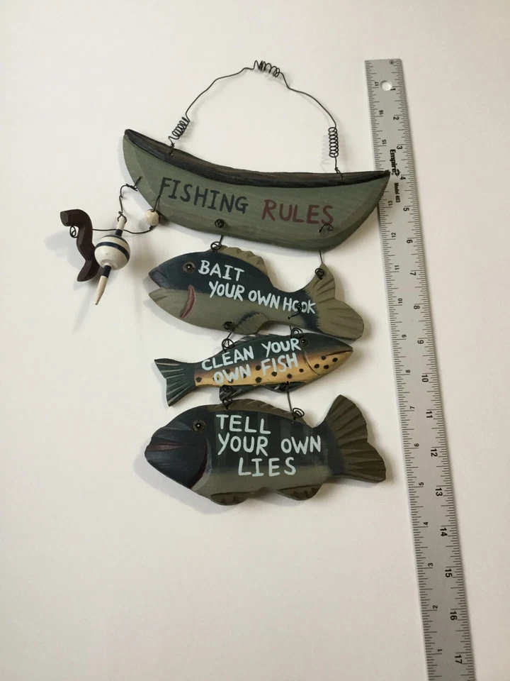 Fishing Rules Wooden Plaque - Image 2 of 3