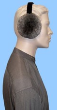 NEW MENS GENUINE CHINCHILLA FUR EARMUFFS one size fits all VELVET COVERED BAND