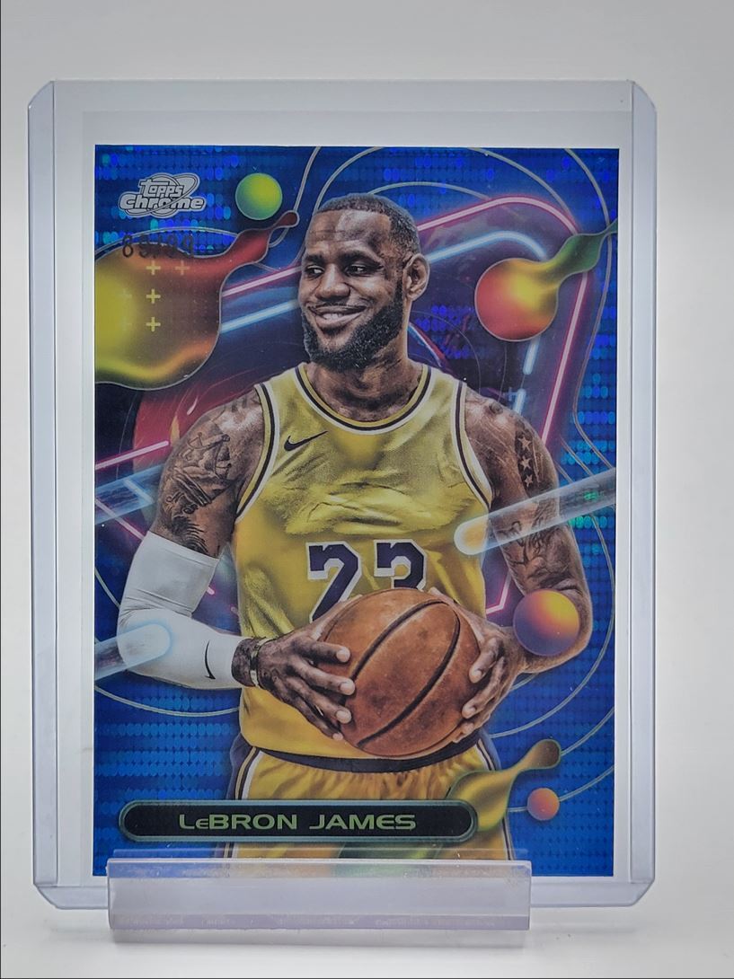 LEBRON JAMES 2023-24 TOPPS COSMIC CHROME BLUE MOON REFRACTOR /99 Q3602