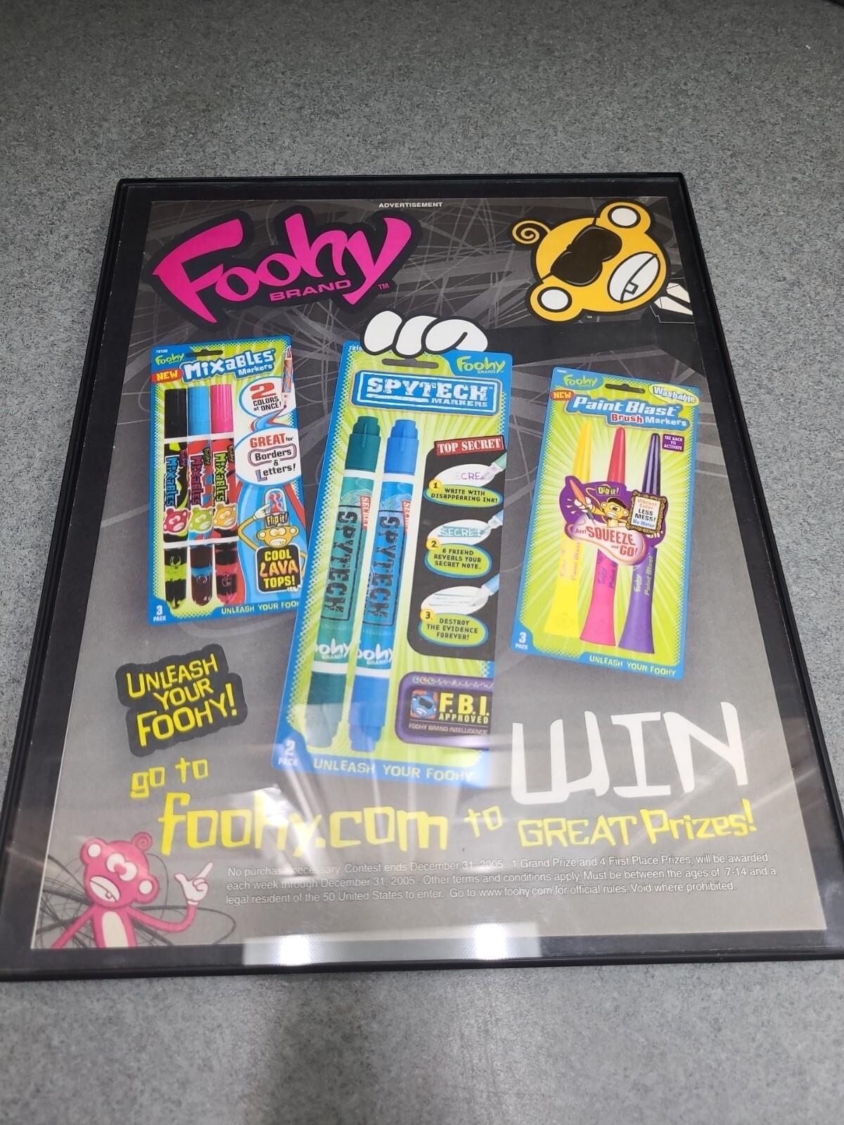 Foohy Print Ad 2005 Marker Framed 8.5x11 