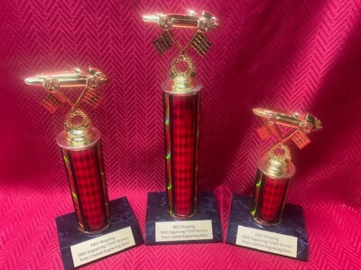 Pinewood Derby Trophy Set -11'', 9'' and 7'' Free Engraving