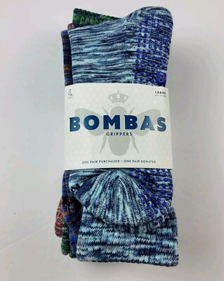 Bombas Grippers Space Dye Calf Socks Lot Of 4  Pairs Size L