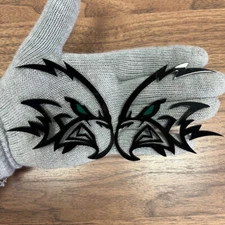 Eagle Hawk Badges Emblem Supreme Green Eye, 2 Badges, Fender Angry Agressive Bla