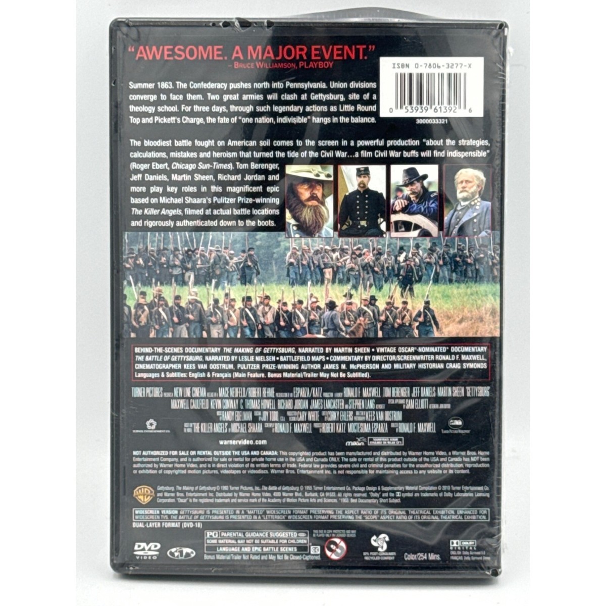 Gettysburg DVD, Civil War Battle at Gettysburg, Warner Bros