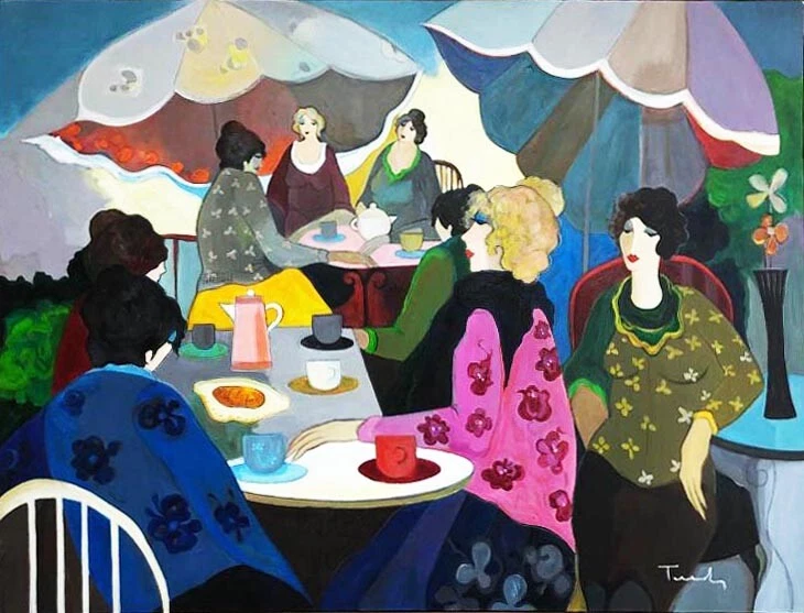 TARKAY "DISFRUTANDO DEL MOMENTO" ORIGINAL FIRMADO A MANO ÓLEO SOBRE LIENZO - ¡ARTE NUEVO! Foto 2 de 4