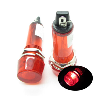 10 x Red AC220V 10mm Power Signal Indicator Light Plastic Neon Pilot Lamp XD10-3